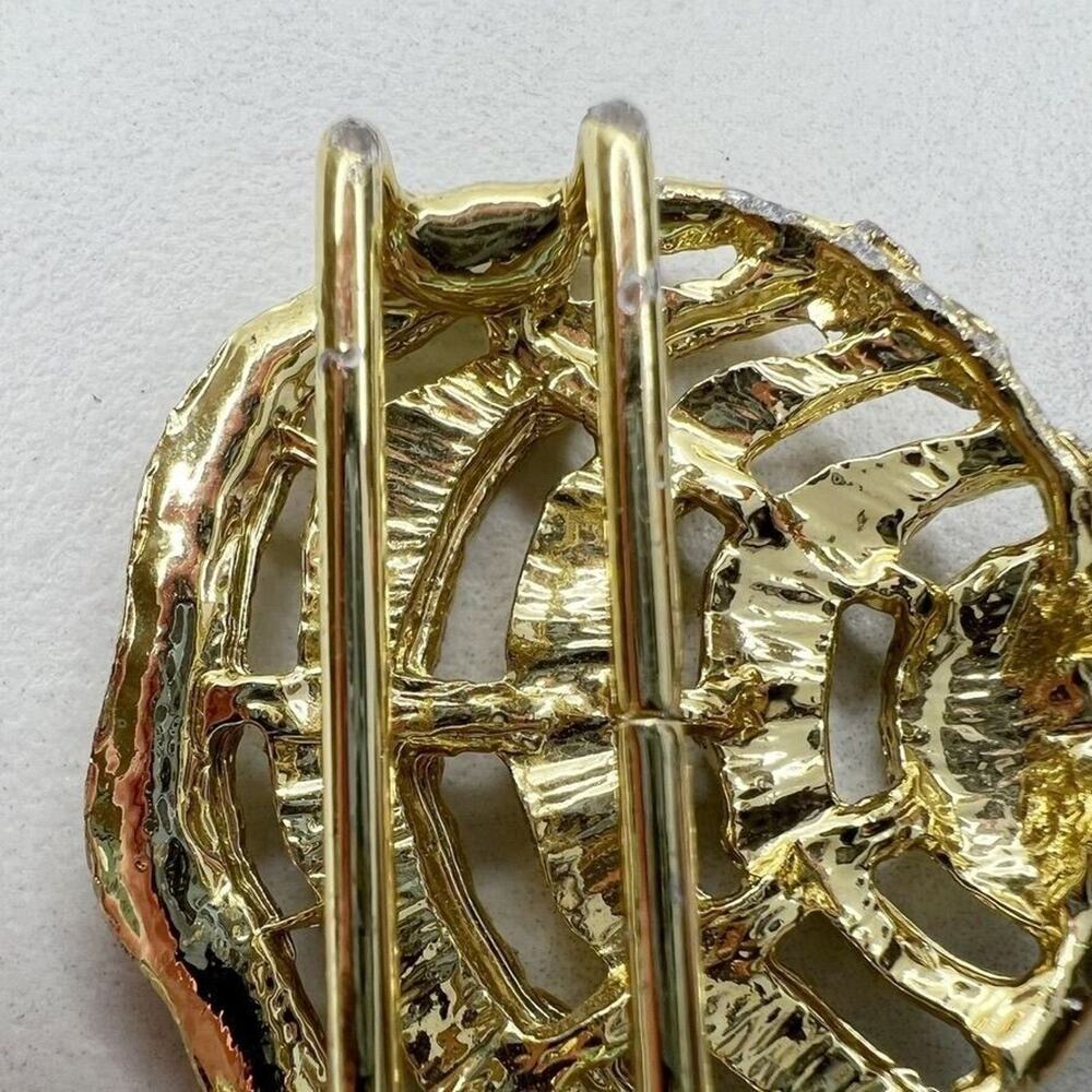 Vintage Studded Gold Tone Belt Buckle Piece - Picture 6 of 7